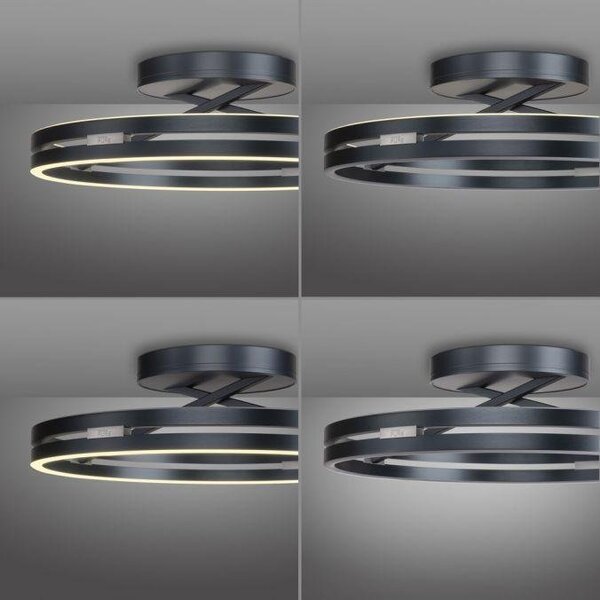 Paul Neuhaus Stropní LED svítidlo PURE Loop, pr.60cm, 7W+30W 2700-5000K, šedá mystic