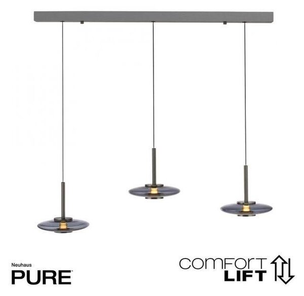 Paul Neuhaus Závěsné LED svítidlo PURE VITRUM, 34W, ø 22 cm, 2700K Barva: Hnědá-opalová