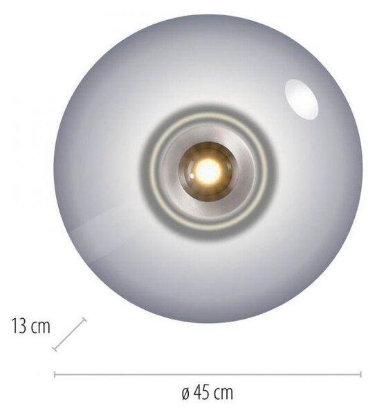 Paul Neuhaus Stropní/nástěnné LED svítidlo PURE Vitrum, 21W, ø 45 cm, 2700 stmívatelné Barva: Hnědá