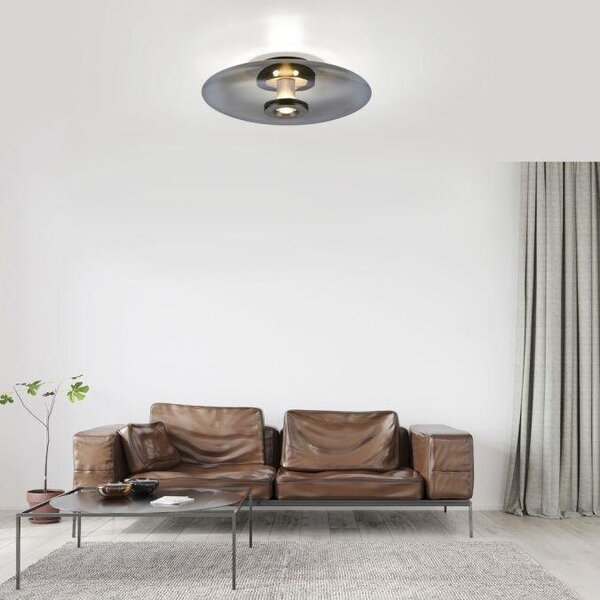 Paul Neuhaus Stropní/nástěnné LED svítidlo PURE Vitrum, 21W, ø 45 cm, 2700 stmívatelné Barva: Hnědá