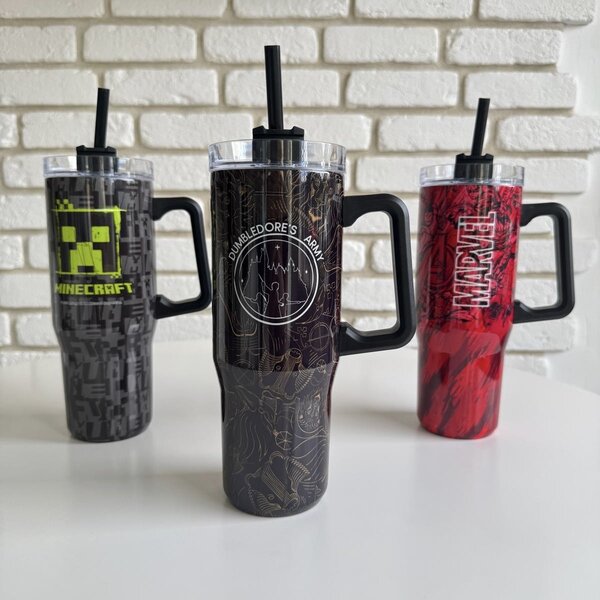 Nerezový termohrnek s brčkem, 940ml, Stor, Harry Potter