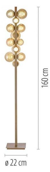 Paul Neuhaus Stojací LED lampa PURE POPUP, 32W, v. 160 cm, CCT 2700-5000K Barva: Zlatá