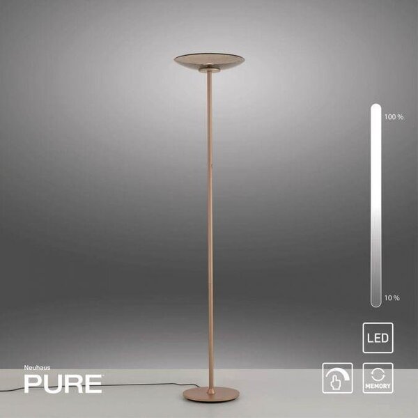 Paul Neuhaus Stojací LED lampa PURE MOON 23,5W, v. 180 cm, 2700K stmívatelná