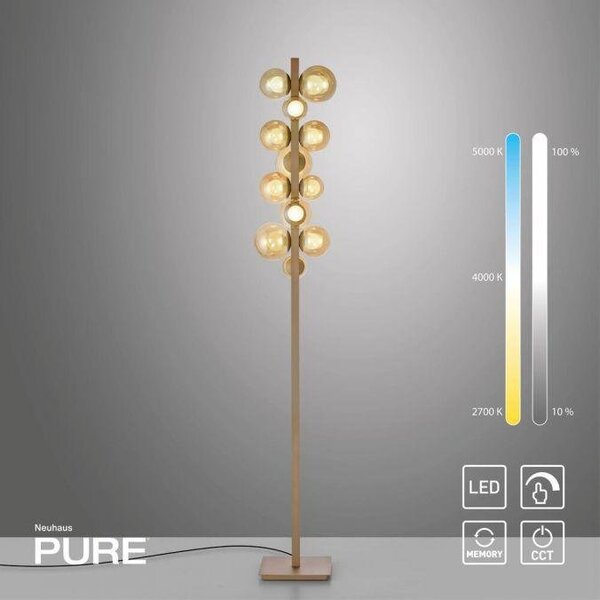 Paul Neuhaus Stojací LED lampa PURE POPUP, 32W, v. 160 cm, CCT 2700-5000K Barva: Zlatá