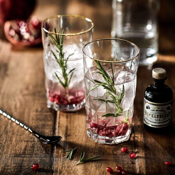 UPSCALE Sklenice na long drink se zlatým okrajem 460 ml - 6 ks