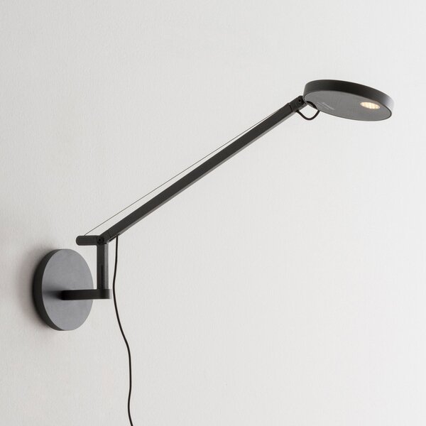 Nástěnná Svítidla Artemide, Demetra Micro, stmívatelné, Černá, Pracovna, Kov, Design