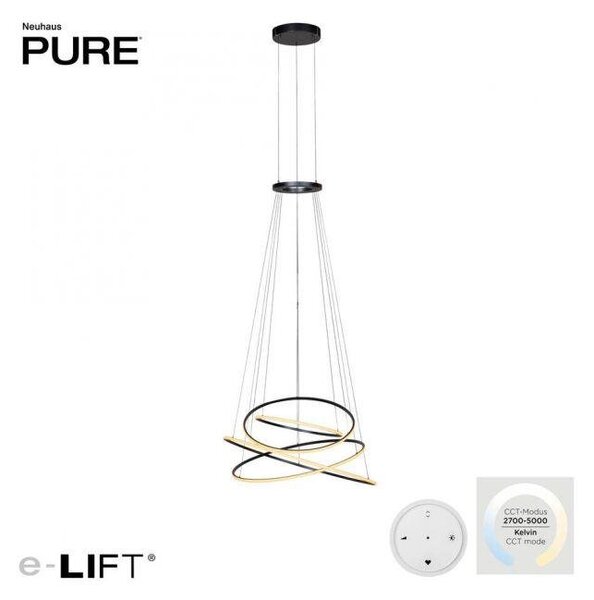 Paul Neuhaus Závěsné LED svítidlo PURE E-Flying Rings, 62W, ø 110 cm, CCT 2700-5000K