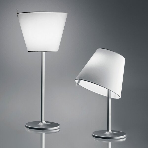 Stolní lampa Artemide, Melampo, Šedá, Obývací pokoj, Tkanina / Textil, Design