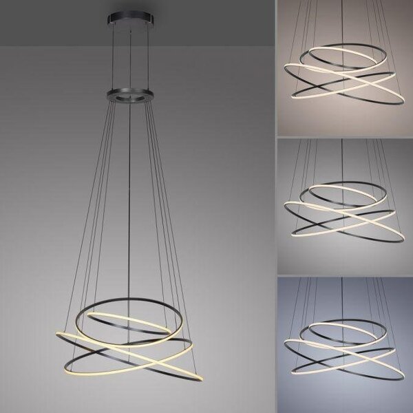 Paul Neuhaus Závěsné LED svítidlo PURE E-Flying Rings, 62W, ø 110 cm, CCT 2700-5000K