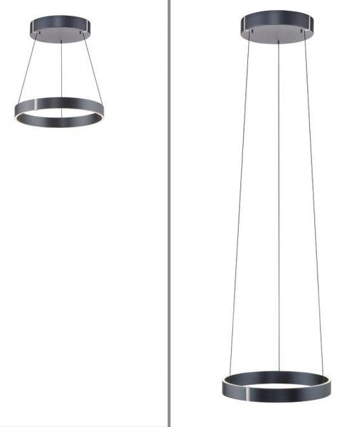 Paul Neuhaus Závěsné LED svítidlo PURE E-Popup, 51W, ø 50 cm, 2700-5000K Barva: Šedá