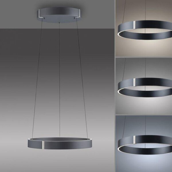 Paul Neuhaus Závěsné LED svítidlo PURE E-Popup, 51W, ø 50 cm, 2700-5000K Barva: Šedá