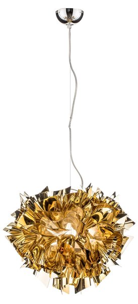 Závěsná svítidlo Slamp, VELI, stmívatelné, Zlatá / mosazná, Obývací pokoj, Plast, Design