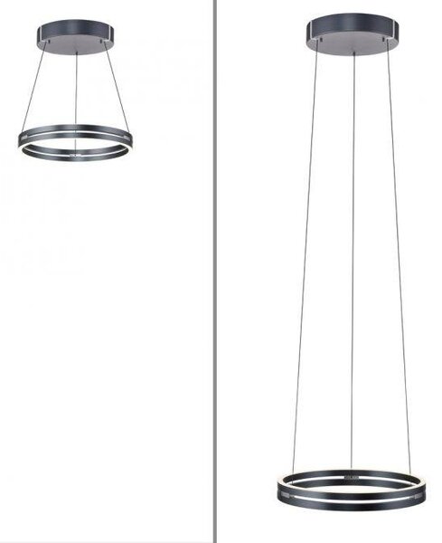 Paul Neuhaus Závěsné LED svítidlo PURE E-Loop, 50W, ø 50 cm, 2700-5000K Barva: Mystická šedá