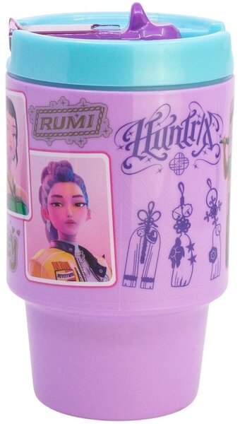Plastový hrnek s víčkem a pítkem KPop Demon Hunters - HUNTR/X - 530 ml
