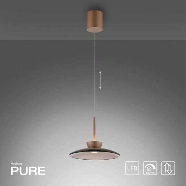 Paul Neuhaus Závěsné LED svítidlo PURE MOON bronz/amber, 20W, ø 32 cm, 2700K