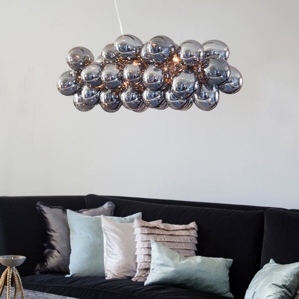 Závěsná svítidlo By Rydéns, Gross Bar, stmívatelné, Šedá, Obývací pokoj, Sklo, Design