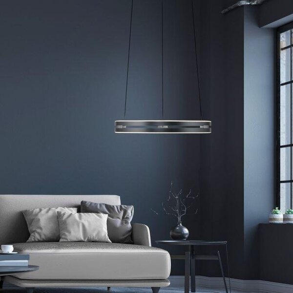 Paul Neuhaus Závěsné LED svítidlo PURE E-Loop, 50W, ø 50 cm, 2700-5000K Barva: Mystická šedá