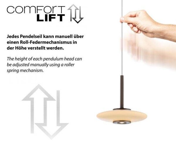 Paul Neuhaus Závěsné LED svítidlo PURE VITRUM, 34W, ø 22 cm, 2700K Barva: Hnědá-opalová