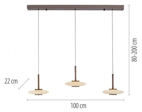 Paul Neuhaus Závěsné LED svítidlo PURE VITRUM, 34W, ø 22 cm, 2700K Barva: Hnědá-opalová