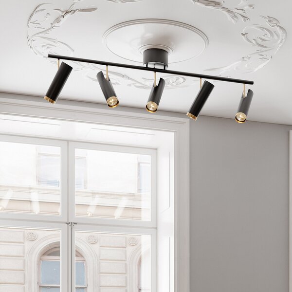 Stropní Lampa By Rydéns, Puls Bar, stmívatelné, Černá, Obývací pokoj, Kov, Moderní