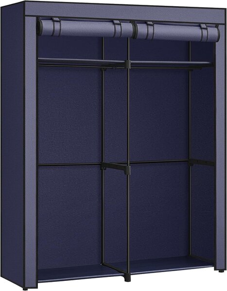 SONGMICS Textilní šatní skříň Ward 140 cm tmavě modrá