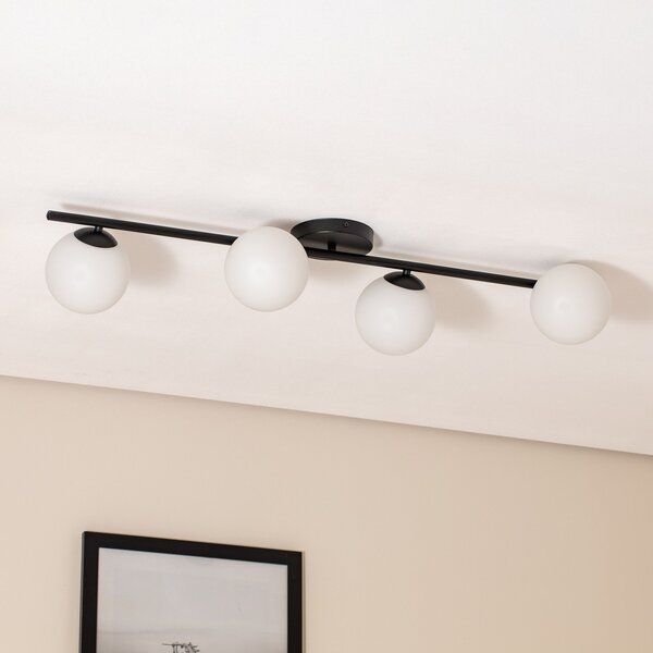 Stropní Lampa Euluna, Glassy, stmívatelné, Černá, Obývací pokoj, Sklo, Moderní