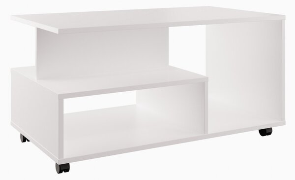 Konferenční stolek na kolečkách Astor, bílý