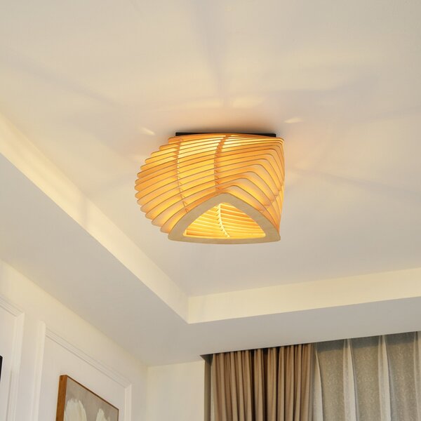 Stropní Lampa Lindby, Sanza, stmívatelné, Dřevo, Obývací pokoj, Dřevo, Skandinávský