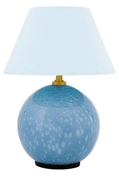 Stolní lampa Globen Lighting, IRIS, stmívatelné, Modrá, Obývací pokoj, Sklo, Vintage