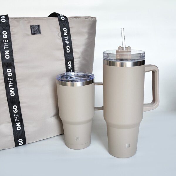 Termohrnek Tumbler s rukojetí, 850ml, Iris Barcelona, béžová