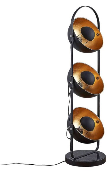 Stojací Lampa Lindby, Muriel, Černá, Obývací pokoj, Kov, Moderní