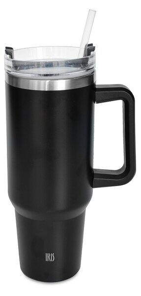 Termohrnek Tumbler s brčkem, 1,2l, Iris Barcelona, černá