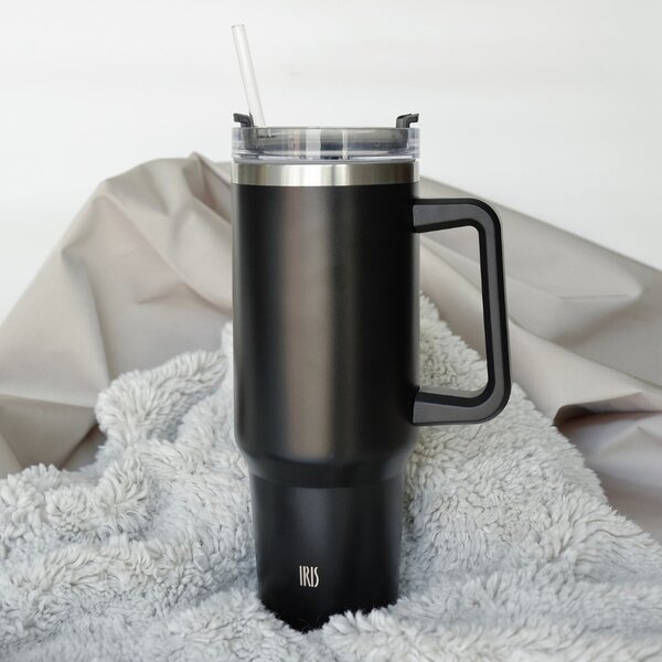 Termohrnek Tumbler s brčkem, 1,2l, Iris Barcelona, černá