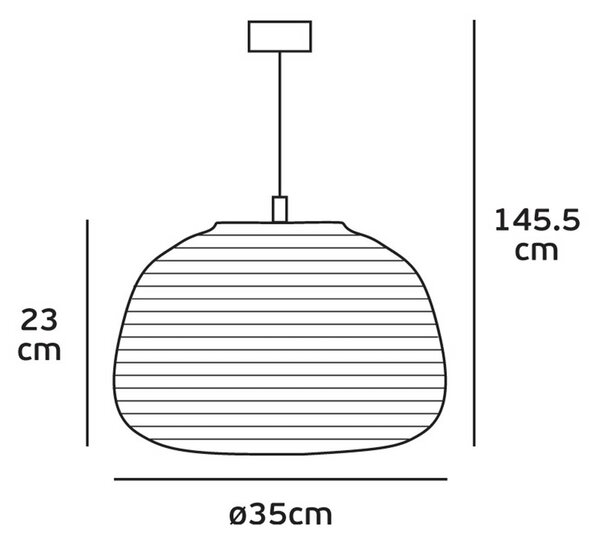VK Light Noem E27 závěsné papírové svítidlo oválné 230xØ350 mm