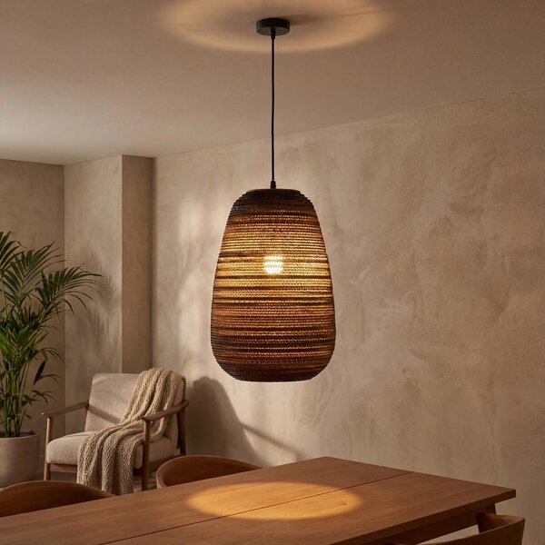 VK Light Noem E27 závěsné papírové svítidlo oválné 230xØ350 mm