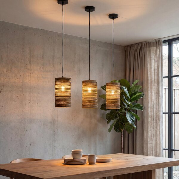 VK Light Noem E27 závěsné papírové svítidlo válcové 400xØ200 mm