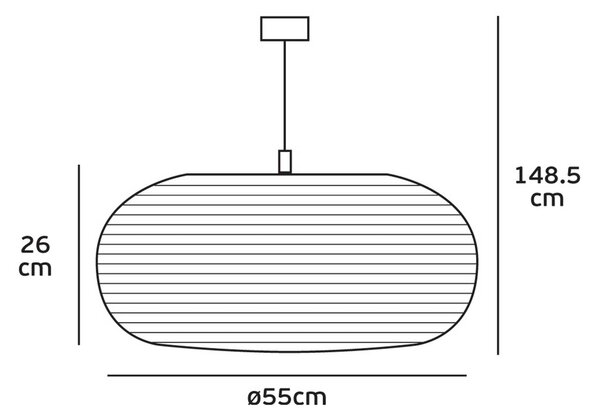 VK Light Noem E27 závěsné papírové svítidlo oválné 230xØ350 mm
