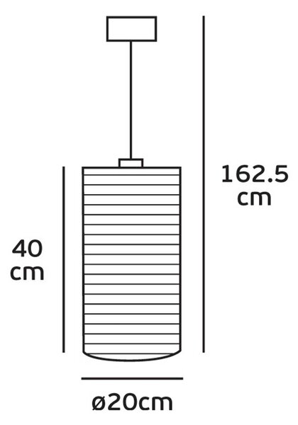 VK Light Noem E27 závěsné papírové svítidlo válcové 400xØ200 mm