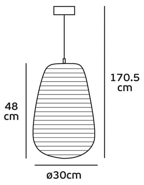 VK Light Noem E27 závěsné papírové svítidlo oválné 230xØ350 mm