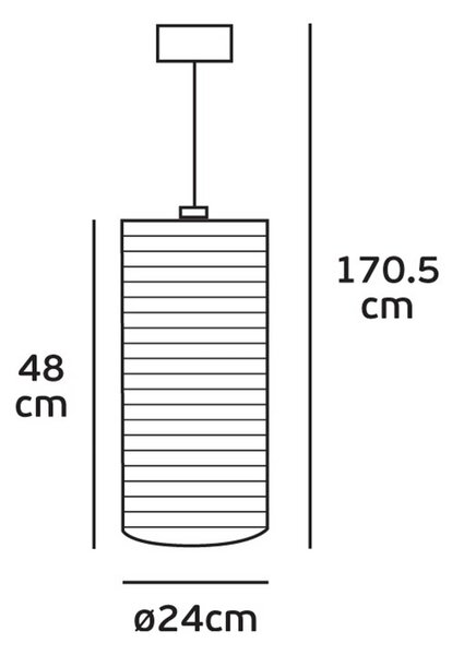 VK Light Noem E27 závěsné papírové svítidlo válcové 400xØ200 mm