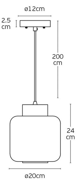 VK Light Alena E27 závěsné svítidlo 410xØ200 mm