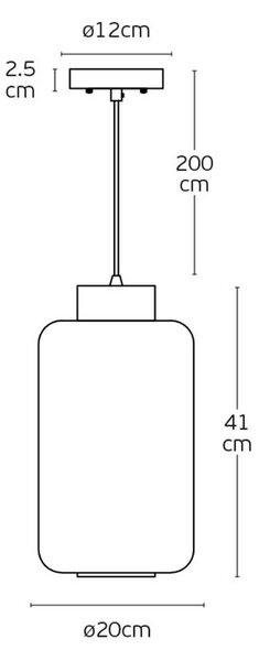 VK Light Alena E27 závěsné svítidlo 410xØ200 mm