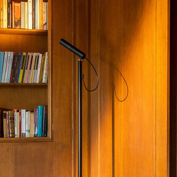 Stojací Lampa Nemo Lighting, Type, stmívatelné, Černá, Obývací pokoj, Hliník, Moderní