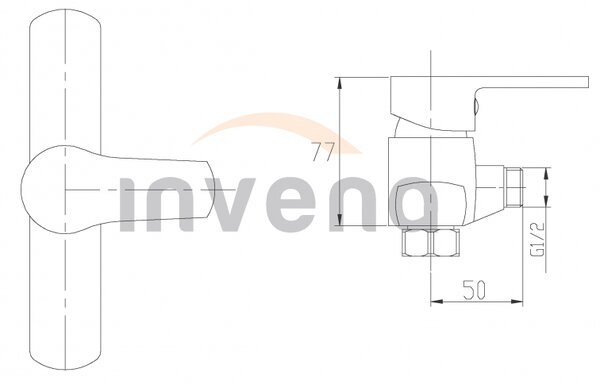 Invena Verso, nástěnná sprchová baterie 150mm, chromová, INV-BN-82-001-C