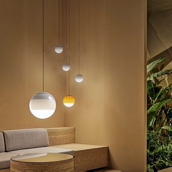 Závěsná svítidlo MARSET, Dipping Light, stmívatelné, Bílá, Obývací pokoj, Sklo, Design