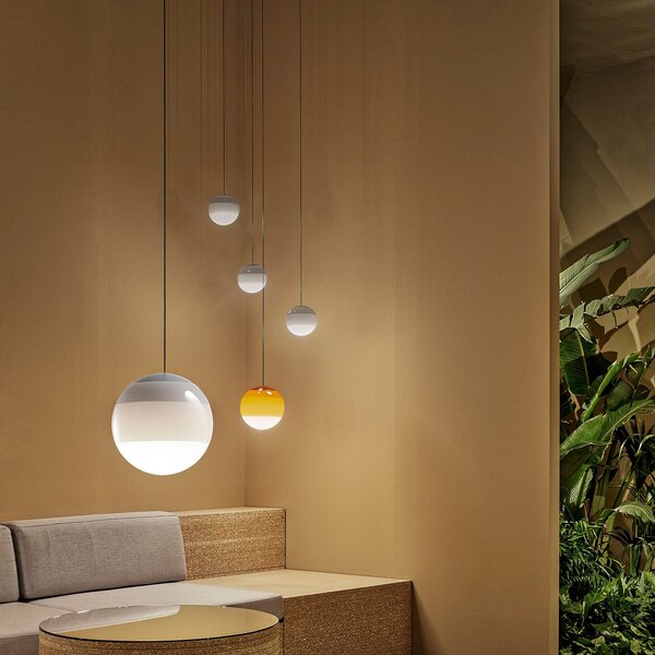 Závěsná svítidlo MARSET, Dipping Light, stmívatelné, Bílá, Obývací pokoj, Sklo, Design