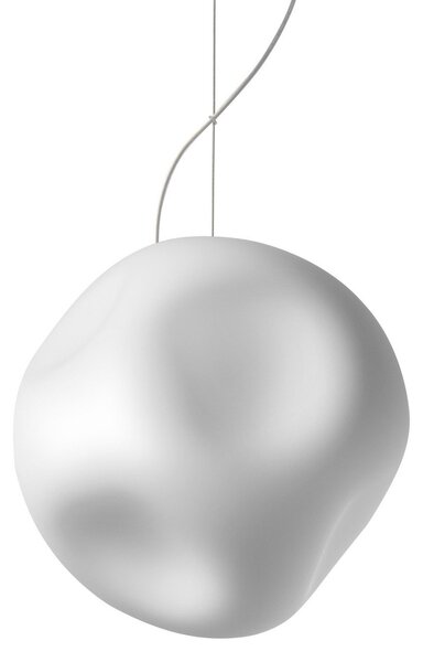 Závěsná svítidlo Foscarini, Hoba Media, stmívatelné, Bílá, Obývací pokoj, Sklo, Design