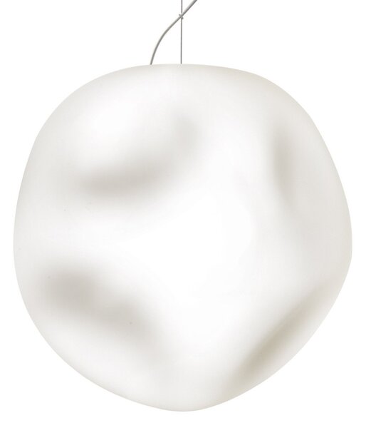 Závěsná svítidlo Foscarini, Hoba Grande, stmívatelné, Bílá, Obývací pokoj, Sklo, Design