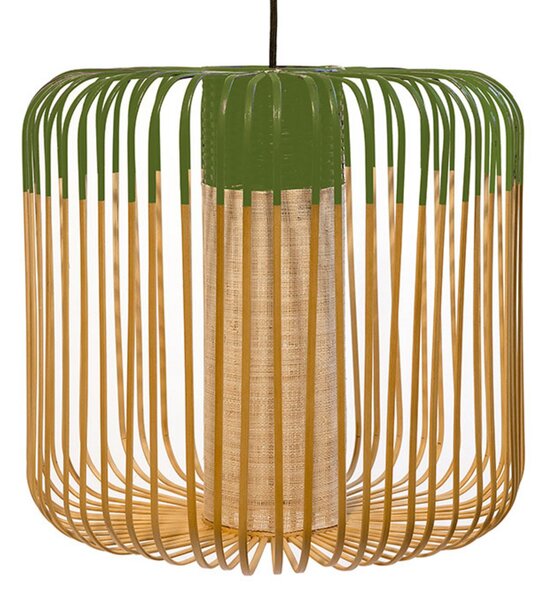 Závěsná svítidlo Forestier, Bamboo Light M, stmívatelné, Zelená, Obývací pokoj, Bambus, Design