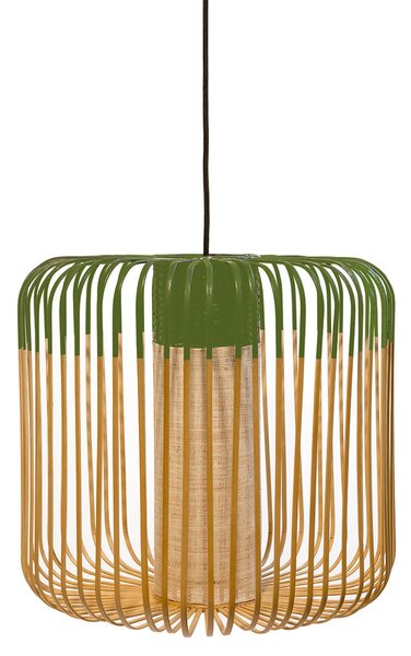 Závěsná svítidlo Forestier, Bamboo Light M, stmívatelné, Zelená, Obývací pokoj, Bambus, Design